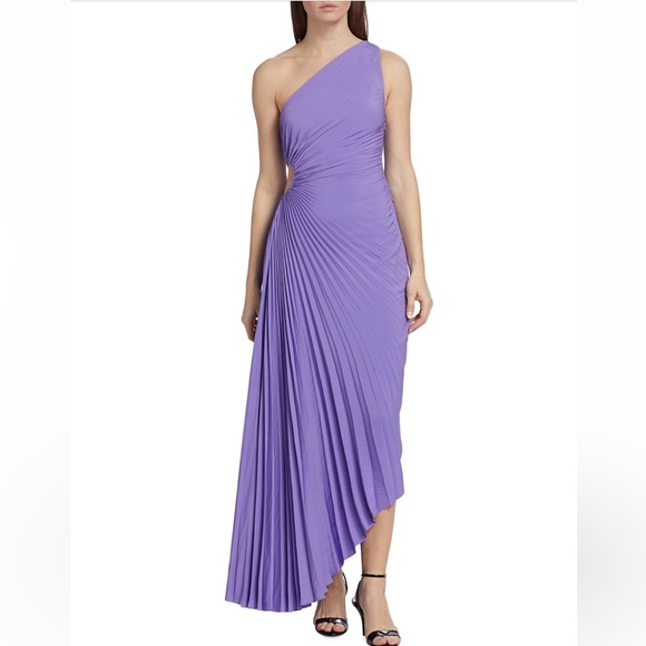 A.L.C. Delfina Pleated One Shoulder Gown - Picture 3 of 12
